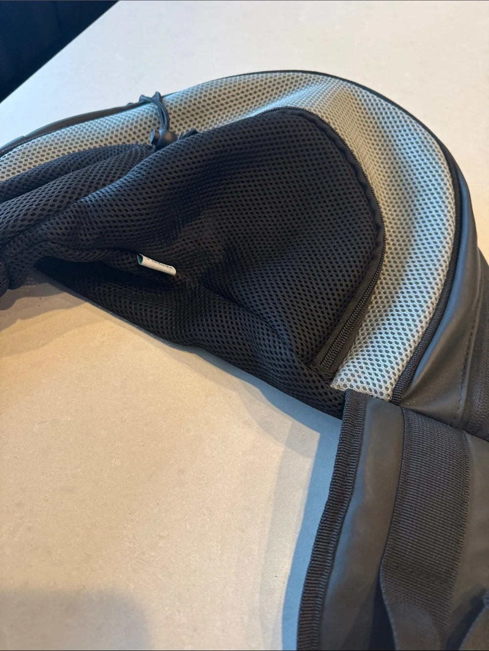 Mesh Pet Sling Carrier — Black and Gray Comfortable Hands-Free Dog Carrier